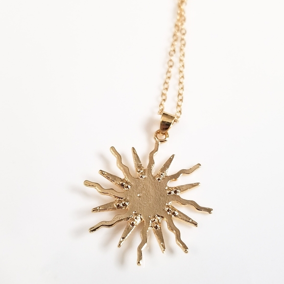 NEW Golden Handmade Whimsigoth Celestial Chain Necklace w/ Sun Moon & Star - Picture 6 of 6